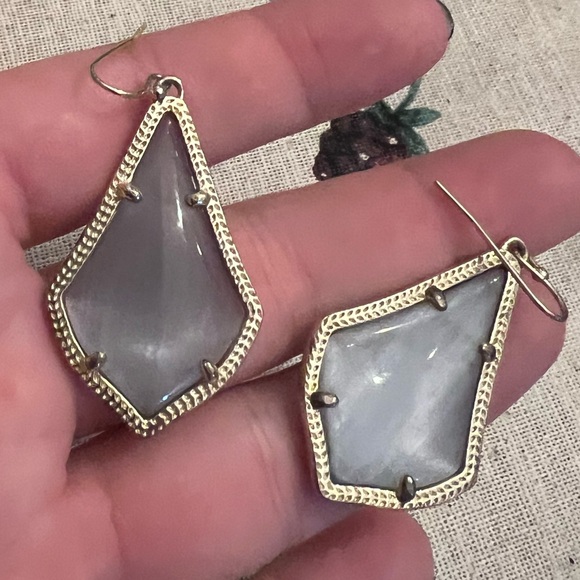 Kendra Scott Gold and Grey/ White Earrings - Picture 2 of 4